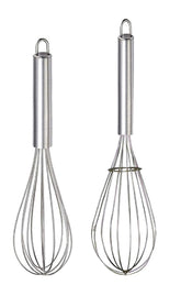 Kuber Industries 2.5 MM 2 Pieces Stainless Steel Hand Blender Mixer Froth Whisker Latte Maker for Milk Coffee Egg Beater Juice, 30 Cm,35 Cm (Silver) - CTKTC030371